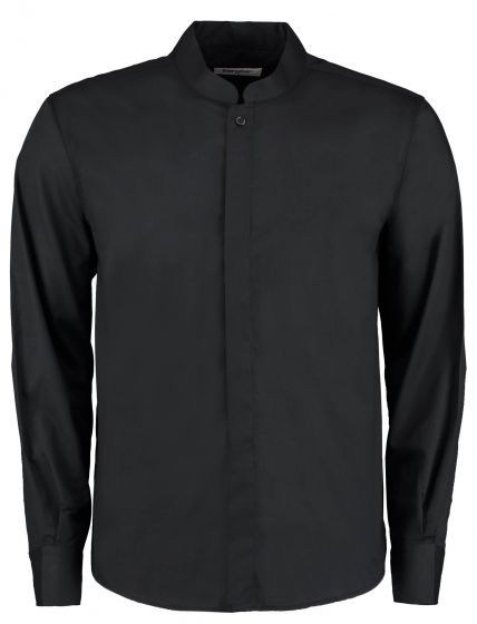 Bar shirt mandarin collar long sleeve (tailored fit)