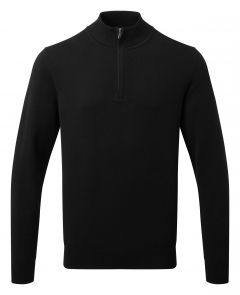 Men's cotton blend ¼ zip sweater
