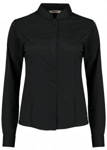 Women's bar shirt mandarin collar long sleeve (tailored fit)