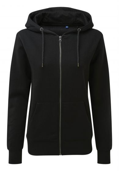 Women's zip-through organic hoodie