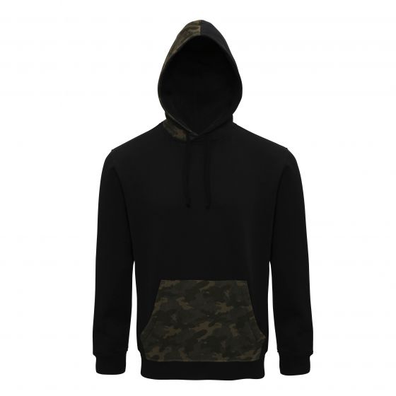 Men's camo trimmed hoodie