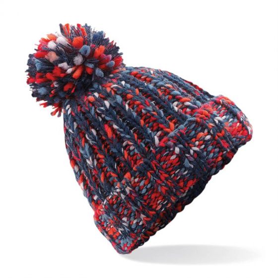 Twister pom pom beanie