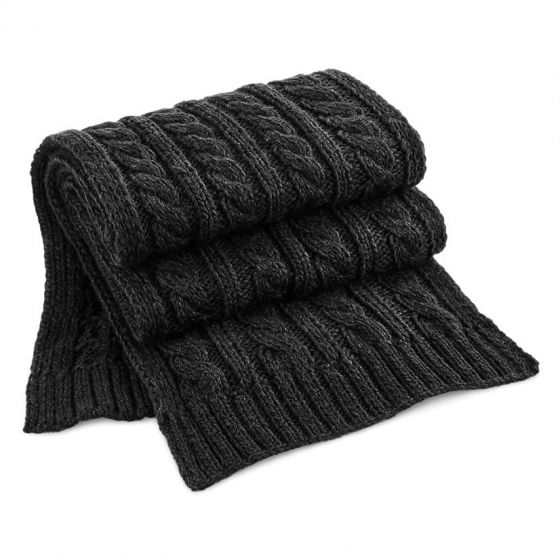 Cable knit melange scarf