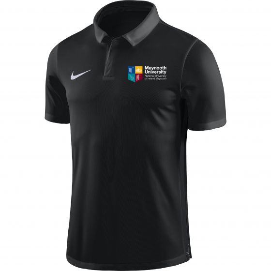 NUIM M NK DRY ACDMY18 POLO BLACK/ANTHRACITE/WHITE  WITH UNIVERSITY LOGO