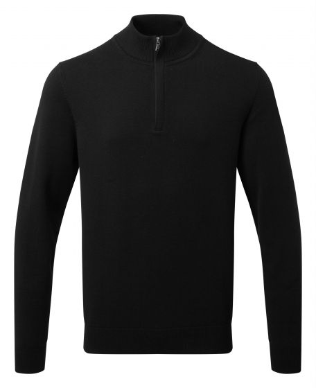 Men's cotton blend ¼ zip sweater